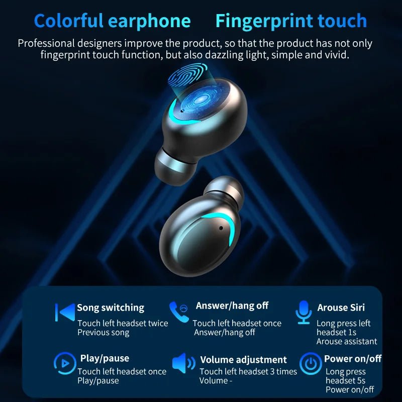 Bluetooth Earphones TWS | 9D Stereo & Waterproof, 100hour Battery Life - VarietyGifts