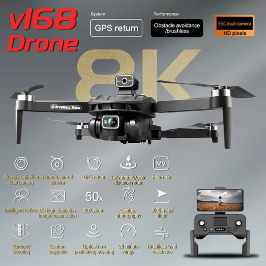 V168 Original GPS Drone 2024 | Professional 8K HD, Dual - Camera UAV - VarietyGifts