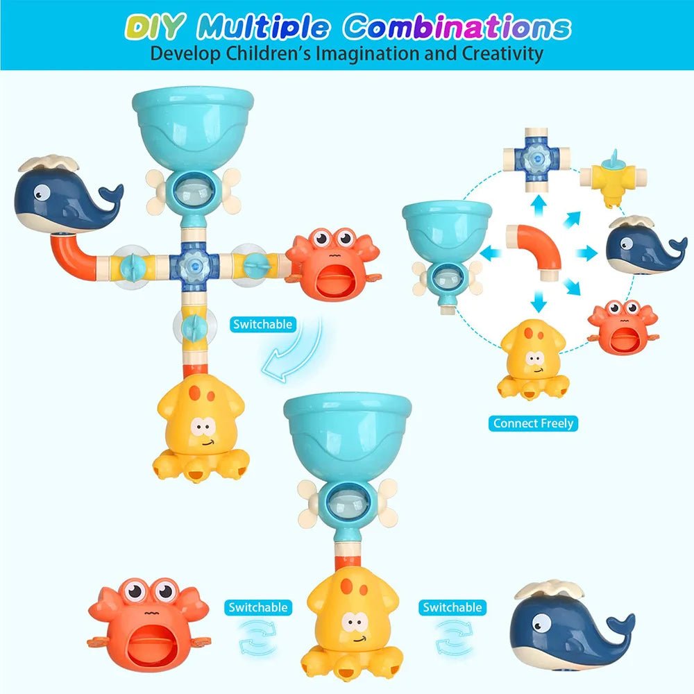 Water Works Pipes Toy | Children's Bath Toys, Water Sprayer, Shower - VarietyGifts