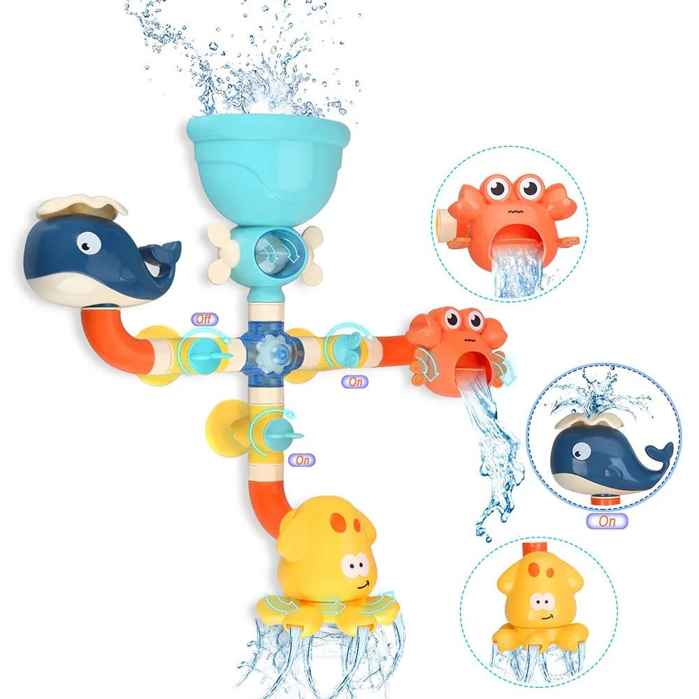 Water Works Pipes Toy | Children's Bath Toys, Water Sprayer, Shower - VarietyGifts