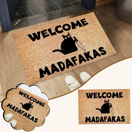 Welcome Madafakas Doormat | Funny Welcome Mat, Novelty Door Rug - VarietyGifts