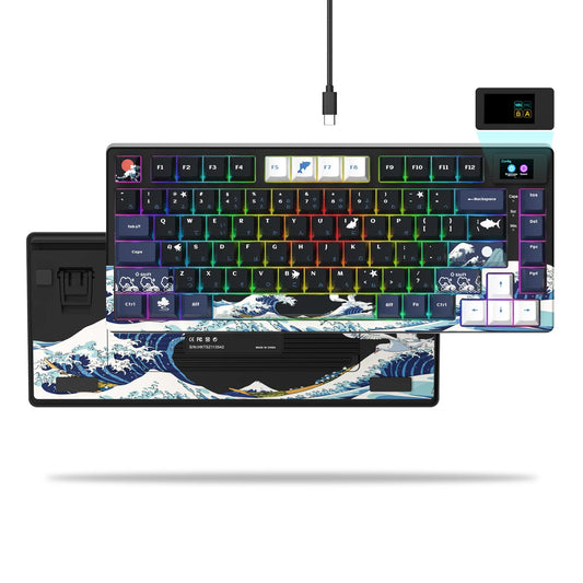 Wired Mechanical Gaming Keyboard OLED Display | RGB Backlit Keyboard - VarietyGifts