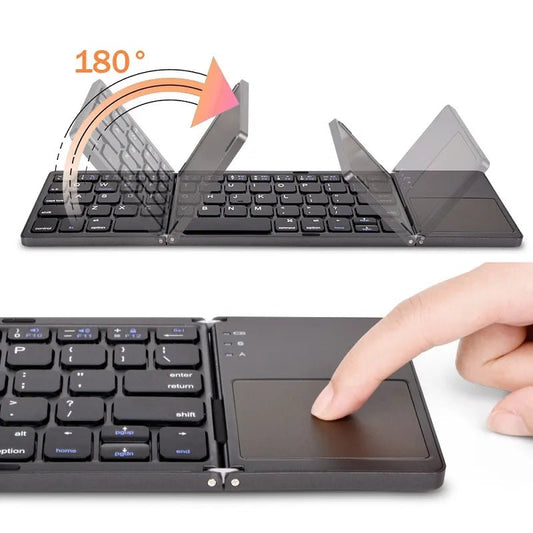 Wireless Folding Bluetooth Keyboard | With Touchpad, For Mobile & PC - VarietyGifts