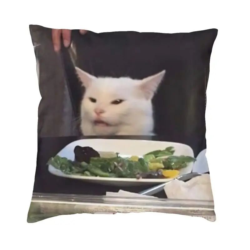 Woman Yelling At A Cat Meme Cushion Cover | Funny Throw Pillow - VarietyGifts