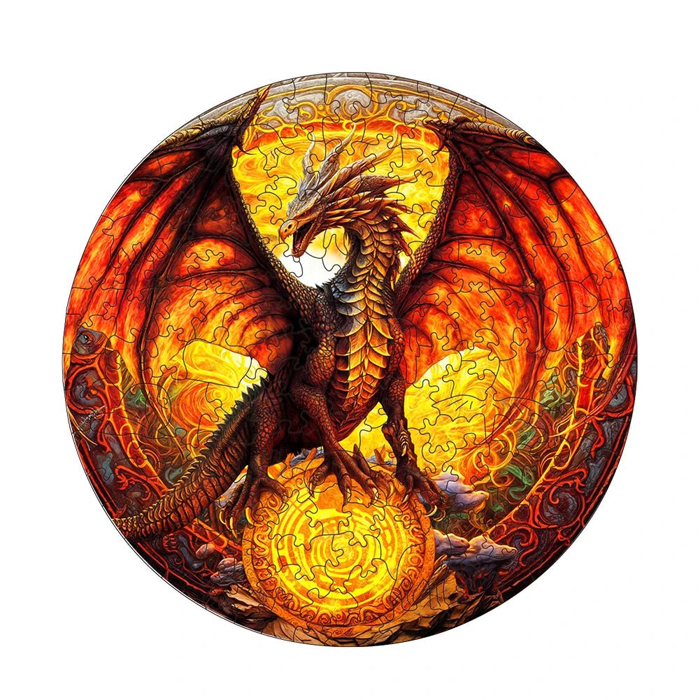 Wooden Fiery Dragon Jigsaw Puzzle | Fun Jigsaw For Adults & Kids - VarietyGifts