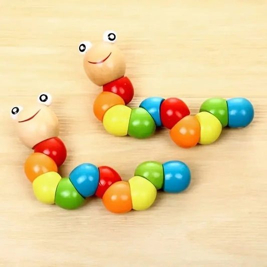 Wooden Hungry Caterpillar Toy | Colourful & Flexible, Early Education - VarietyGifts