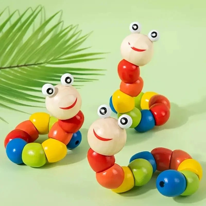 Wooden Hungry Caterpillar Toy | Colourful & Flexible, Early Education - VarietyGifts