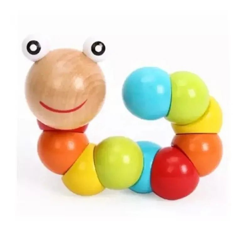 Wooden Hungry Caterpillar Toy | Colourful & Flexible, Early Education - VarietyGifts