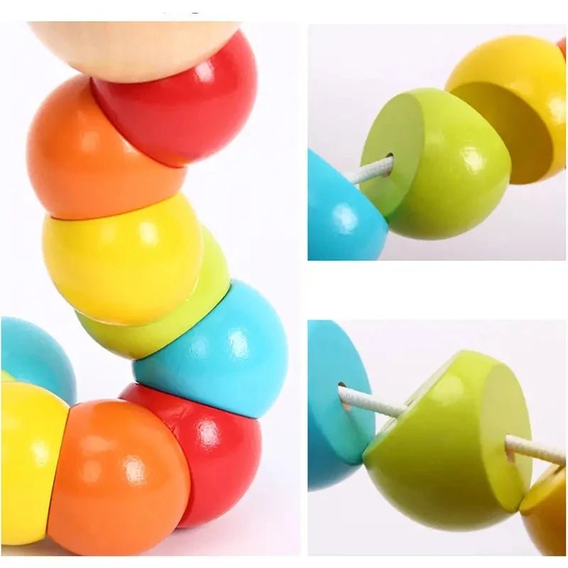 Wooden Hungry Caterpillar Toy | Colourful & Flexible, Early Education - VarietyGifts