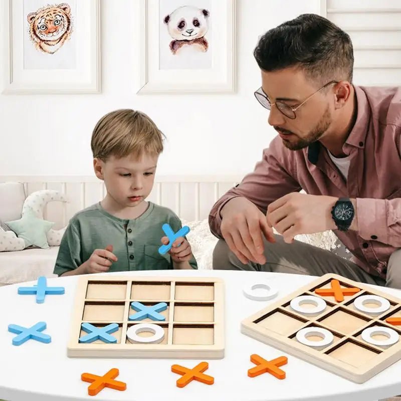 Wooden Tic - Tac - Toe Game | Children's Early Education Montessori Toys - VarietyGifts