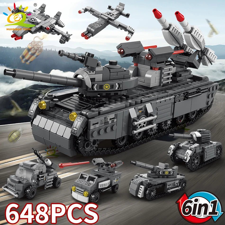 WW2 Military Lego Set 648pcs | 6in1 Building Blocks, Military Vehicles - VarietyGifts