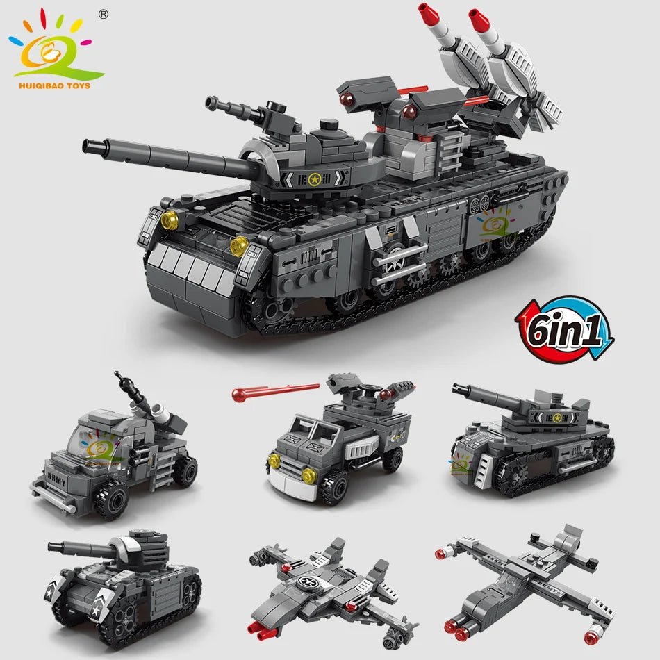 WW2 Military Lego Set 648pcs | 6in1 Building Blocks, Military Vehicles - VarietyGifts