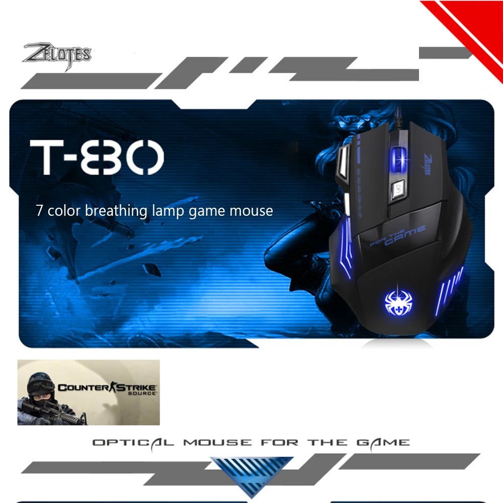 ZELOTES T - 80 Gaming Mouse | 7200 DPI Mouse Price, Backlit LED - VarietyGifts